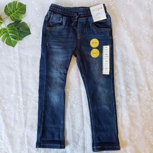 Boys Pull-On Skinny Fit Jeans Dark Blue Wash